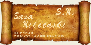 Saša Miletaški vizit kartica